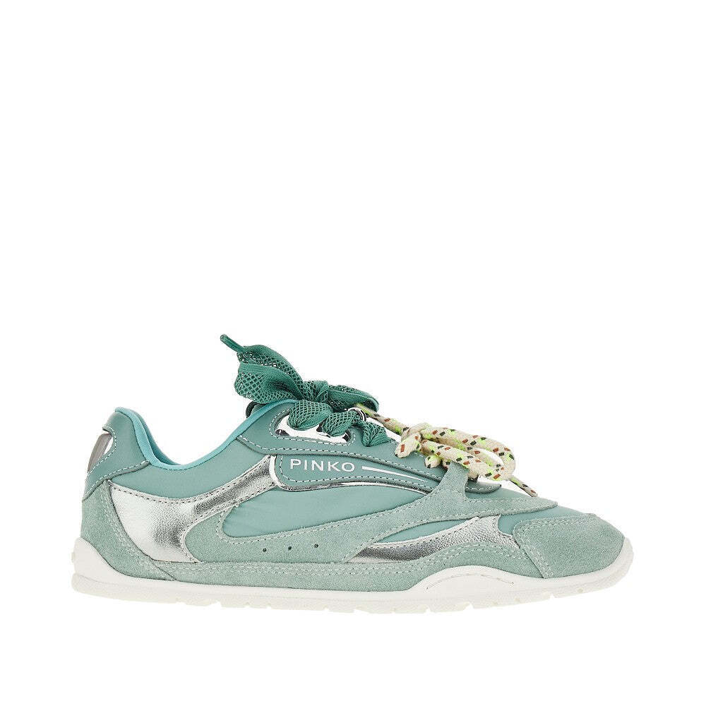 Pinko Suede Leather And Nylon Sneakers